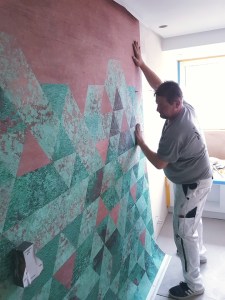 Italienische Designtapete in der Dusche/Bad wall & deco