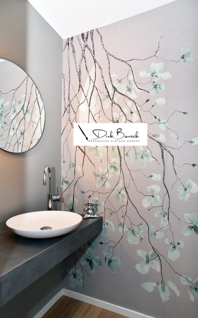 Baddesign mit Tapeten
Bad 
Tapete im Bad
Feuchtraumtapete